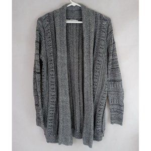 Maurices Women's Gray & Black Open Front Long Sleeve Sweater Shawl Size 0